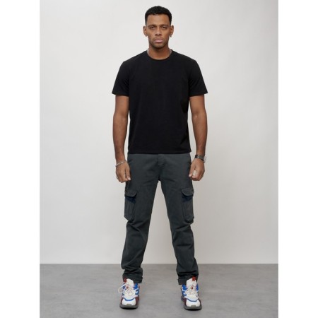 Cargo jeans men, size 46-48, dark gray color-7