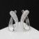 Earrings with rhinestones "Magic" curl, white color in silver