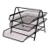 Horizontal paper tray, 3 Brauberg Germanium compartments, metal mesh, black