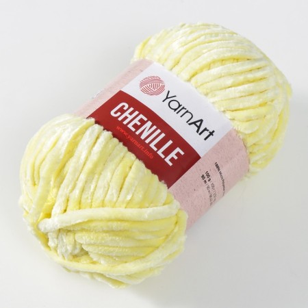 Yarn "Chenille" 100% micropoliester 90m/100g (561 yellow)-1