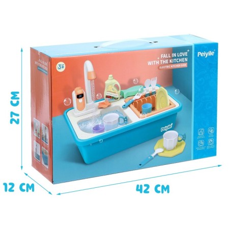 Game set "Sink" with a set of dishes, water from the crane runs-4