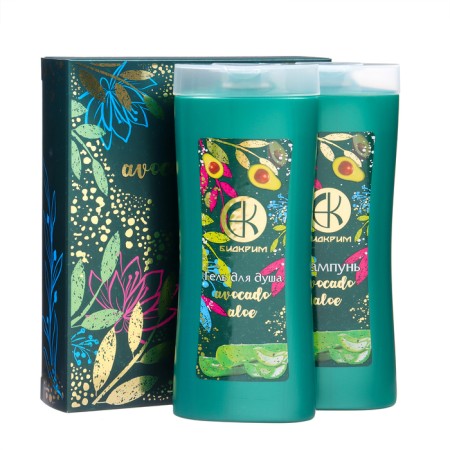 Gift set of Avocado and Aloe: shampoo, 250 ml + shower gel, 250 ml