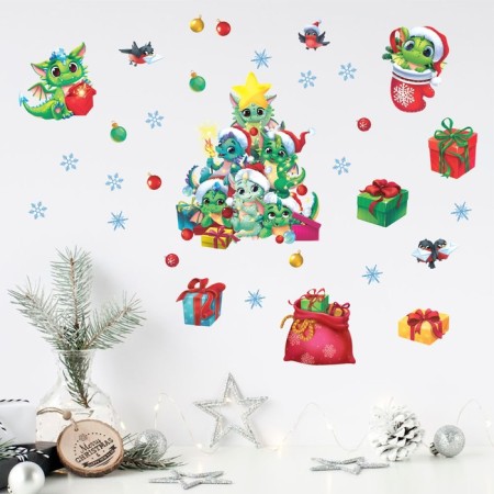 Interior sticker with the luminous layer "Dragons", 21 x 29.7 cm, New Year-3