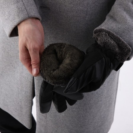 Gloves male, dimensionless, with insulation, black color-4