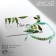 Buslet "Beads" rhythm, mint color in gold, 7 cm
