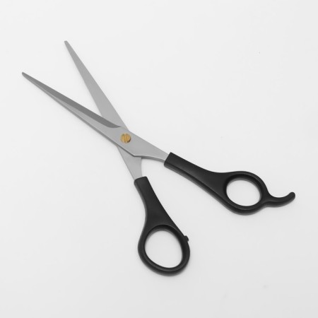 Hairdressers with emphasis, blade - 7 cm, black color-1