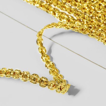 Decorative braid, 6 mm, 10 ± 1 m, gold color-1