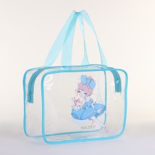 Cosmetic bag with lightning, blue color