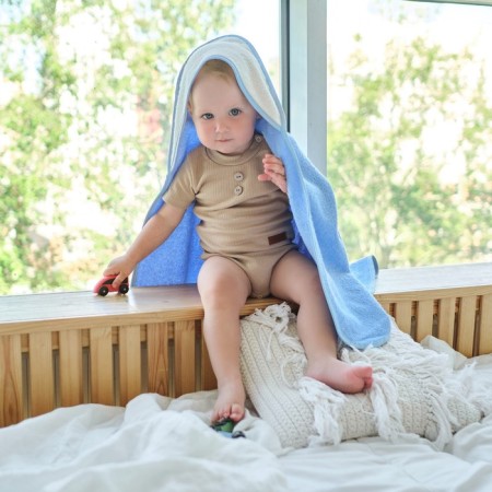 Toward Tensor Corner I, 75x75 cm, milk/blue color, 100% cotton, 360 g/m2-12