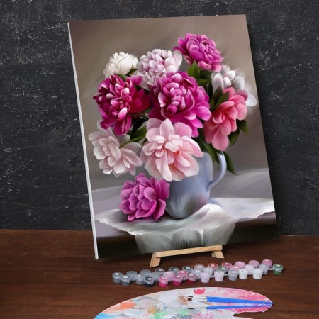 Picture on numbers on a canvas with a subframe "Bouquet", 40 x 50 cm-1