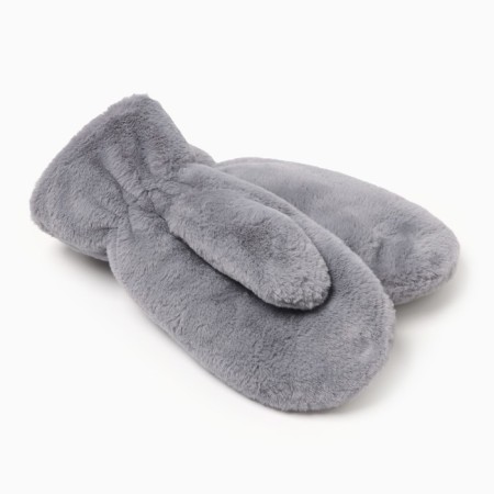 Women's mittens minku, gray color, 26 cm-1