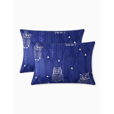 A set of pillowcases "Ethel" eared owls (view 3) 50x70 cm - 2 pcs, 100% cotton, calico