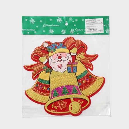 Decorative sticker "Santa Claus and bells" 21.5x22 cm-6