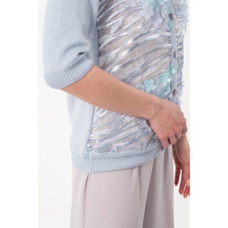 Cardigan female, size 44, blue color-5