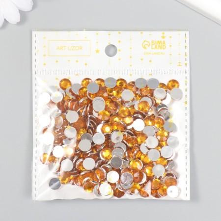 Decor for creativity plastic "Rhinest. Bright yellow" set 300 pcs d = 0.8 cm-3
