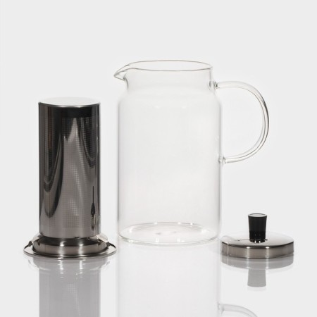 Glass teapot with metal sieve Magistro "Creation", 1 liter-1