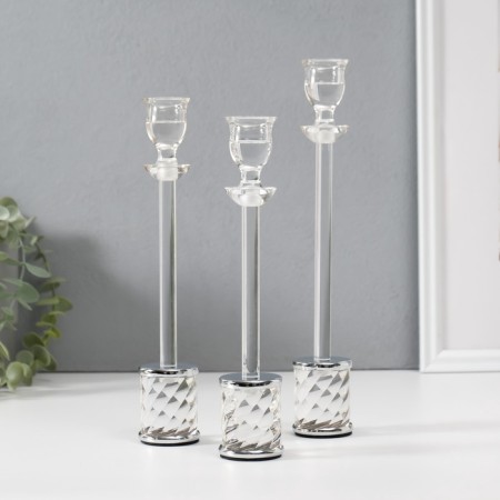 Summary metal, acrylic "Vorthy" d = 2.2 cm, set 3 pcs h = 25.5 cm, 23.5 cm, 21 cm-1