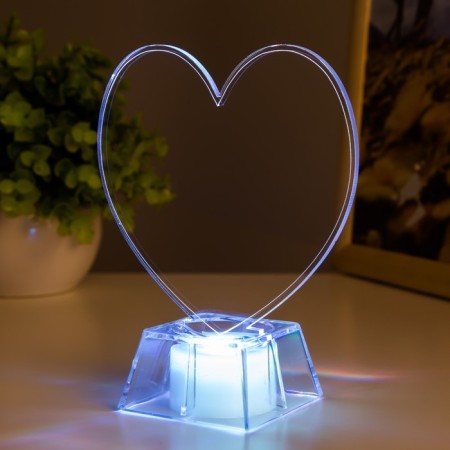 Spinker "heart" LED 3XAG10 with marker for inscriptions 10x10x13 cm-3