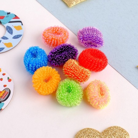 Hair elastic band "Mahrushka" (set of 50 pcs) simple, 2 cm, mix-1