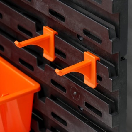 An organizer wall -mounted with trays, orange color-3