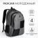 Youth backpack from textiles, 2 departments, 4 pockets, gray color