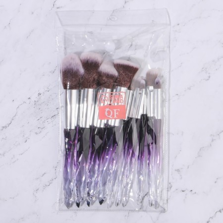 A set of makeup brushes "Luminous", 10 objects, PVC - cover, black/purple color-14