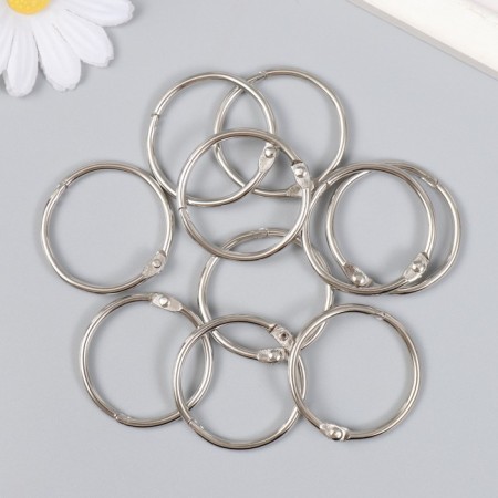 Rings for creativity for photo albums "silver" int. D = 3 cm external. D = 3.4 cm set 10 pcs-3