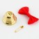 A bell on a pin with a bow for graduation, red, d = 2.6 cm