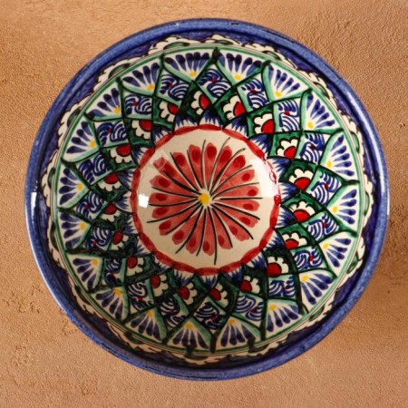 Rishtan ceramics "flowers" 15 cm, small, blue-1