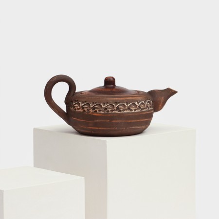 Teapot for brewing "Altai", Angob, red clay, 0.5 liters-5