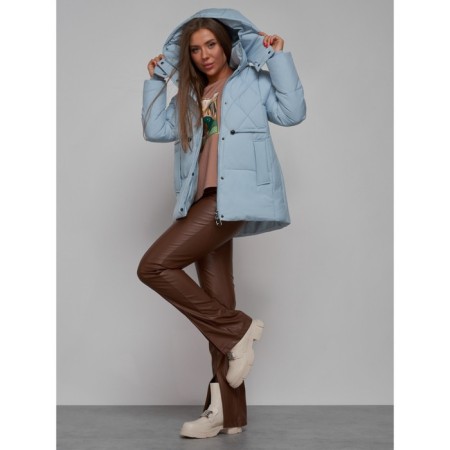 Winter jacket female, size 50, blue color-16