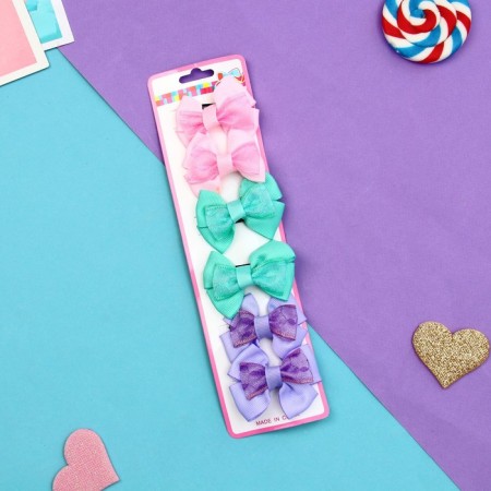 Hair clip "Bow" guipure, 6 cm, mix-2