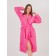 Women's bathrobe, with a shack, size 48-50, pink color