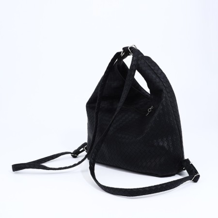 Bag Women's bag with zipper, black color-4