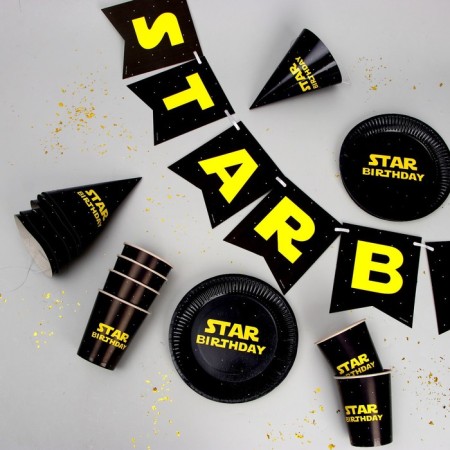 Set of paper dishes disposable Star Boy-2