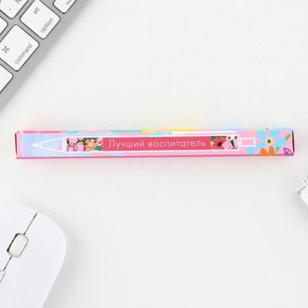 Automatic plastic handle "beloved teacher", ball 7.0 mm, blue paste.-5