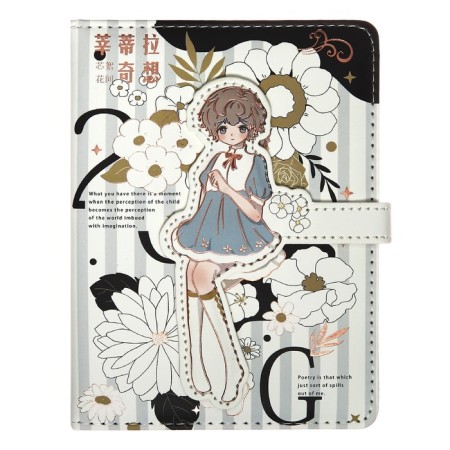 Gift notebook, A6, 100 sheets, a colored block, with a curly knife on a magnet, "anime", mix-4