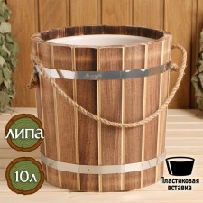 A bucket for a bathhouse, 10 l, Dobrynya, with a plastic insert