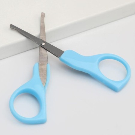 Children's, safe, manicure scissors "Bear", blue color-2