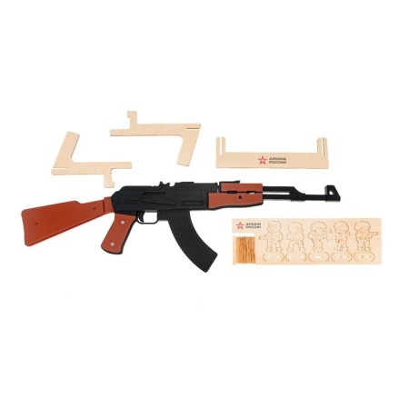 Elastic shotgun from wood "AK-47 automatic-8