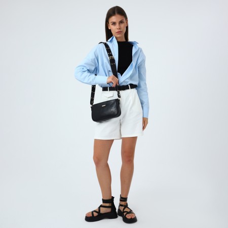 Women's bag, baguette, with lightning, black color-6