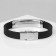 Bracelet Unisex "Style" rectangle with a pattern, black color with silver, 23 cm