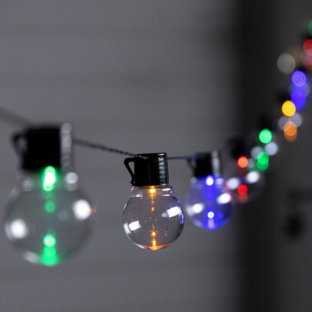 Garland “thread” 2.7 m with nozzles “balls”, IP44, dark thread, 10 LED, glow of multi, 8 modes, solar battery-1