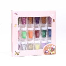 Cosmetic glitter, set of 18 jars of 3 g