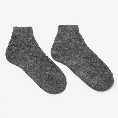 Woolen socks shortened, color dark gray pattern, size 25