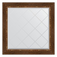 Mirror with engraving in the baguette frame, Roman bronze 88 mm, 86x86 cm
