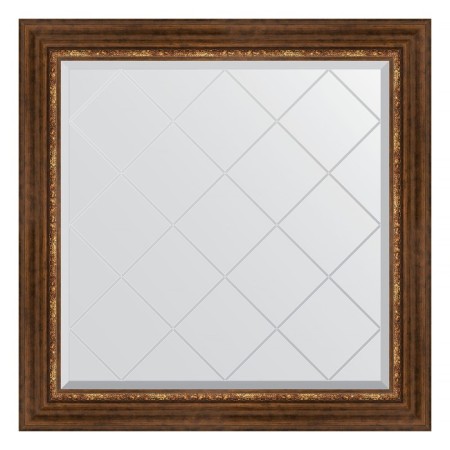 Mirror with engraving in the baguette frame, Roman bronze 88 mm, 86x86 cm