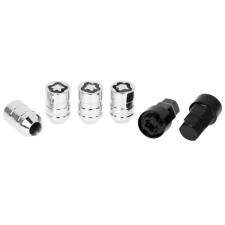 Secret nuts M14x1.5, l = 36 mm, cone, closed, 4+2 keys, chrome, JN-618