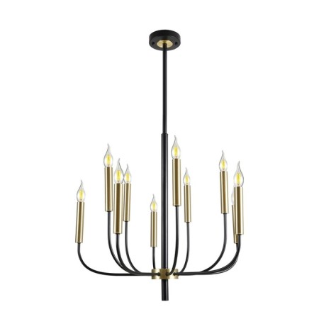 Lamp Ceiling Economy light 10275/10BK+GD, 10x40W, E14, 110x65x65 cm