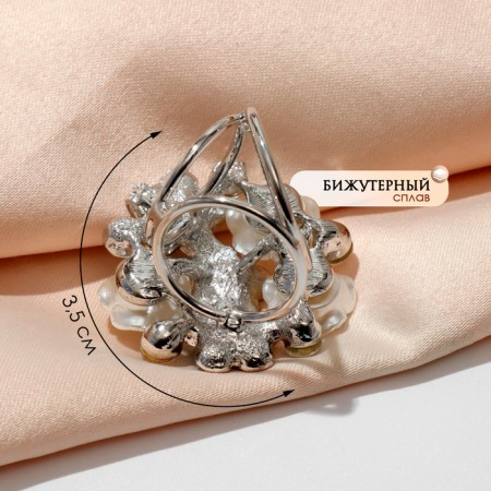 Ring for the scarf "bouquet", white white in silver-1